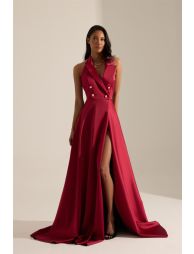 Torino Flared Slit Long Dress - 3