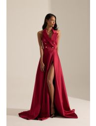 Torino Flared Slit Long Dress - 5