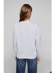 GRIMELANGE BASIL Women's Oversize 100% Organic Cotton Knit Long Sleeve Grimelange T-Shirt - 5