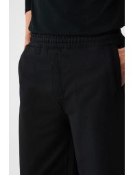 GRIMELANGE ANOMOS Men's Cotton Elastic Waist Double Pocket Wide Leg Relaxed Fit Black Sweatpants - 2