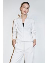 Rib Spliced Zipper Jacket - 2