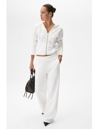 GRIMELANGE AVEN Women's Hooded and V-Neck Regular Cream Top and Bottom Set - 4