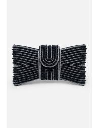 Lemonade Sparkly Pearl Bow Clutch Bag Black - 1