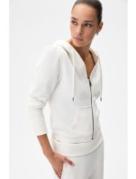 GRIMELANGE AVEN Women's Hooded and V-Neck Regular Cream Top and Bottom Set - 2