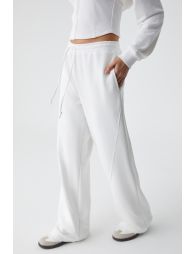 GRIMELANGE KLED Women's Drawstring Wide Leg Regular Cream Sweatpants - 1