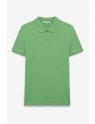 GRIMELANGE FLEXORE Men 100% Cotton Short Sleeve Regular Fit Green Polo Collar T-shirt