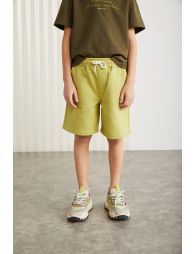 GRIMELANGE  Cotton Drawstring Elastic Waist 2-Pack Pistachio Green - Black Shorts