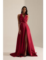 Torino Flared Slit Long Dress - 4