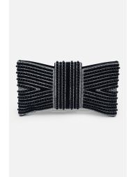 Lemonade Sparkly Pearl Bow Clutch Bag Black - 2