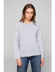 GRIMELANGE BASIL Women's Oversize 100% Organic Cotton Knit Long Sleeve Grimelange T-Shirt - 4