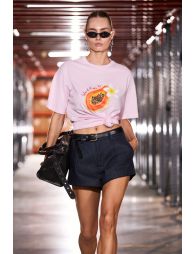GRIMELANGE CASSIANE Women's Crew Neck Short Sleeve Front and Back Printed Regular Pink T-Shirt - 3