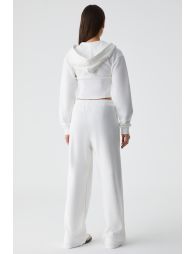 GRIMELANGE KLED Women's Drawstring Wide Leg Regular Cream Sweatpants - 2