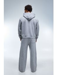 Man Active Boxy Zip Through Hoodie - grey marl - 1
