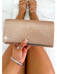 Lemonade Crystal Sparkle Clutch Bag Rose Gold - 1