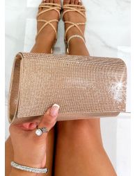 Lemonade Crystal Sparkle Clutch Bag Rose Gold - 2