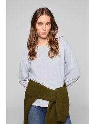 GRIMELANGE BASIL Women's Oversize 100% Organic Cotton Knit Long Sleeve Grimelange T-Shirt - 1