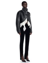 Landry Black High Neck Aysmmetrical Oversized Jacket - 4