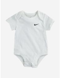 Baby Boys 3 Pack Swoosh Bodysuit Set in White