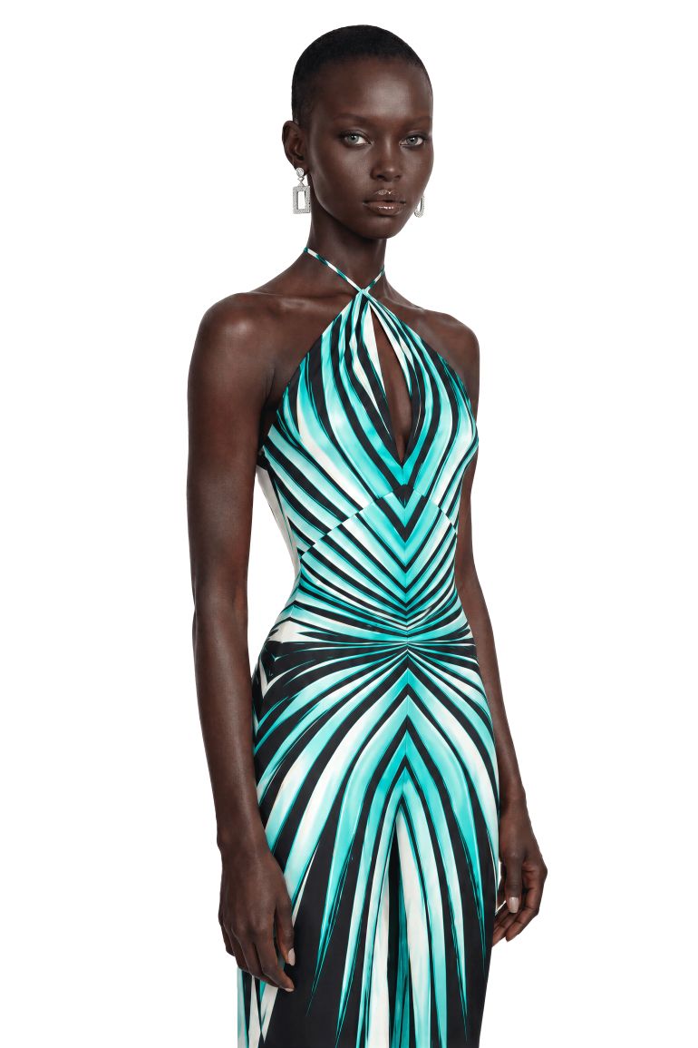Alena Green Abstract Print Halterneck Jumpsuit - 1