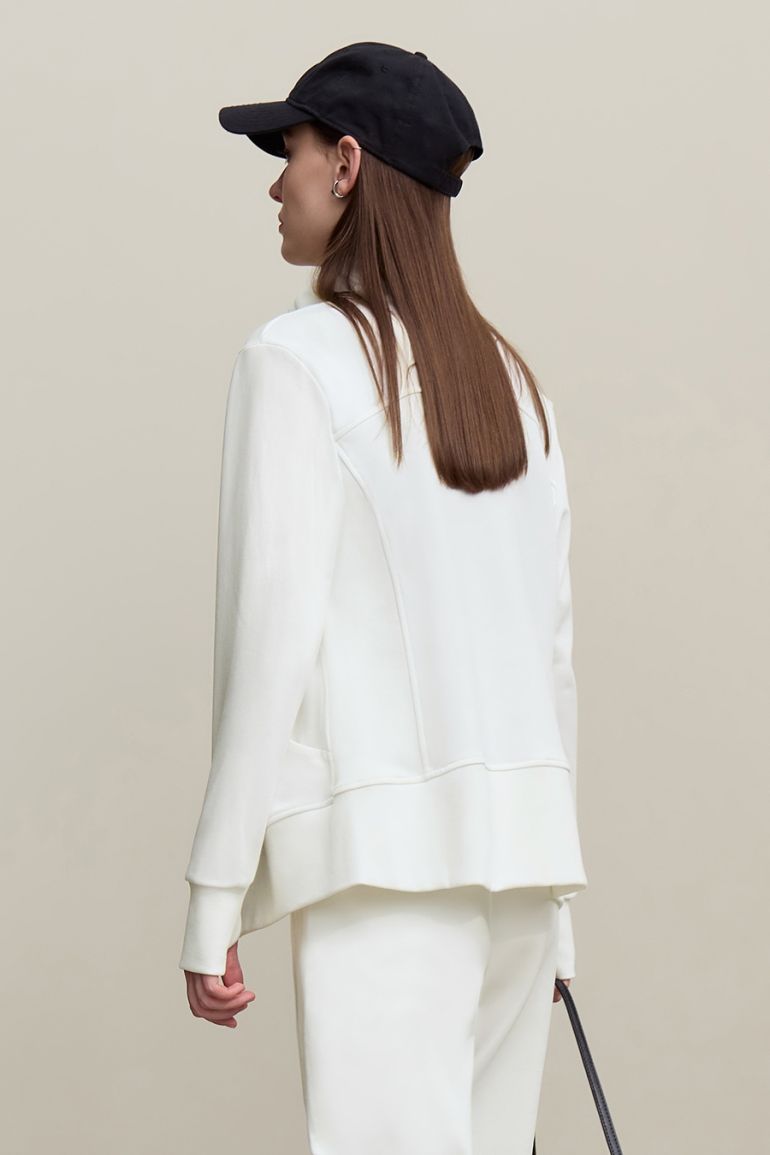 Rib Spliced Zipper Jacket - 4