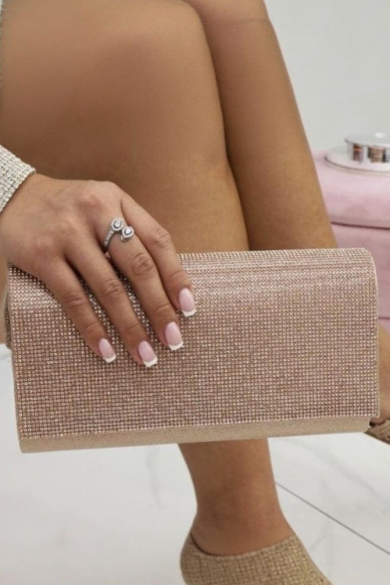 Lemonade Crystal Sparkle Clutch Bag Rose Gold - 3