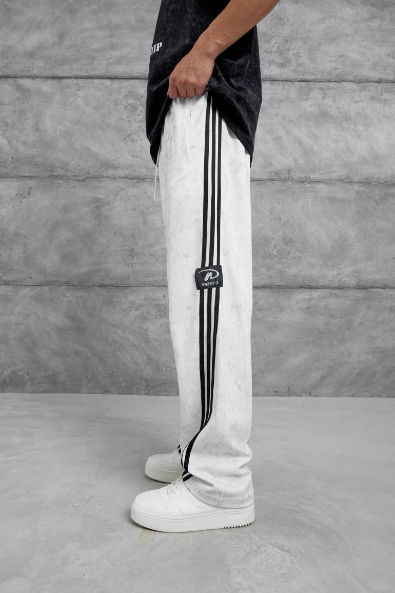 NOMARC Striped Wide-Leg Drawstring Joggers - 1