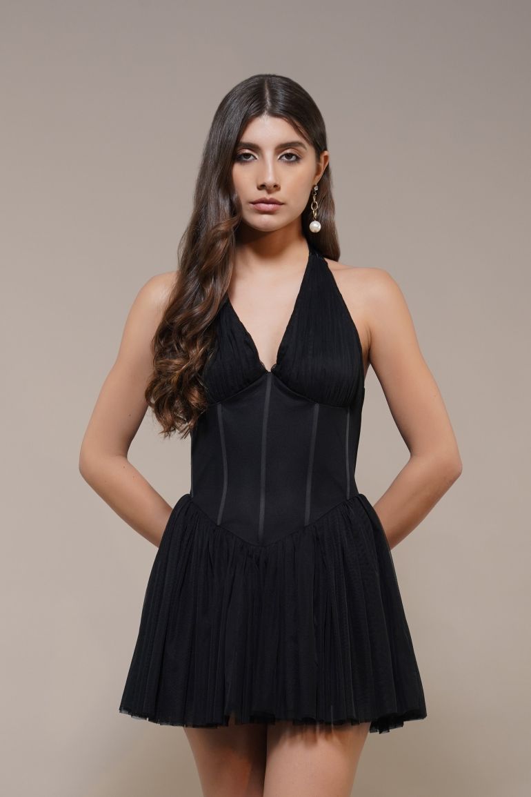 Therma Mini Dress in Black - 4