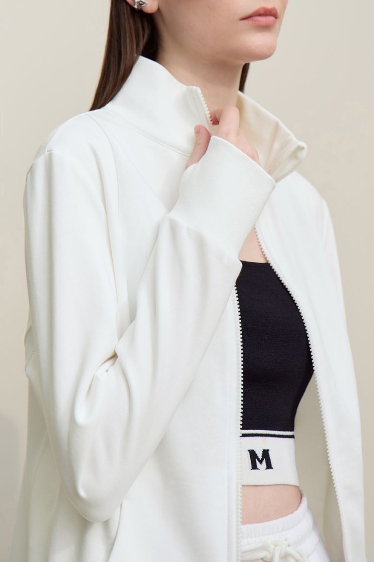 Rib Spliced Zipper Jacket - 3