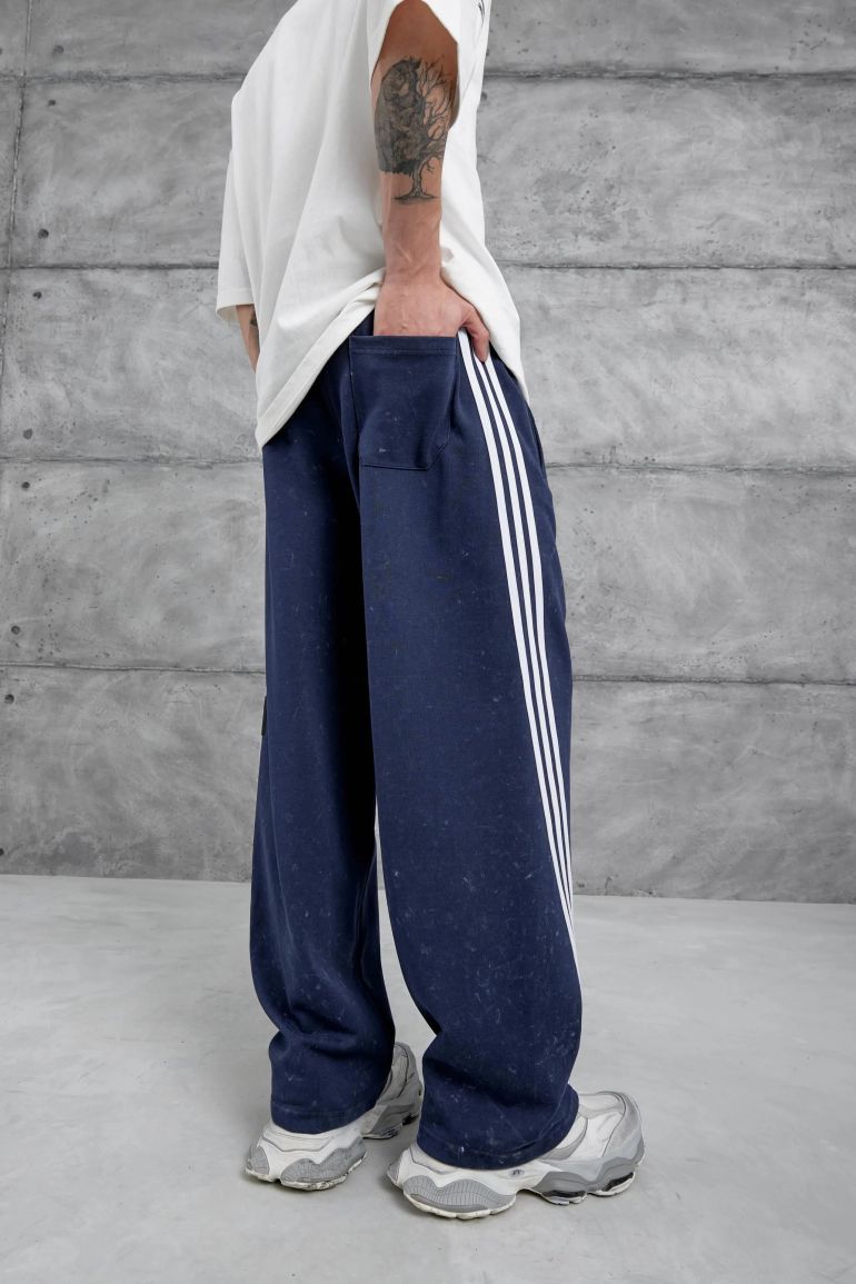 NOMARC Striped Wide-Leg Drawstring Joggers - 1