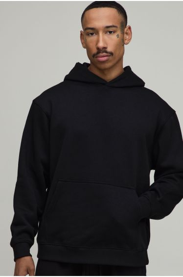 Oversized Rick & Morty License Print Hoodie - black
