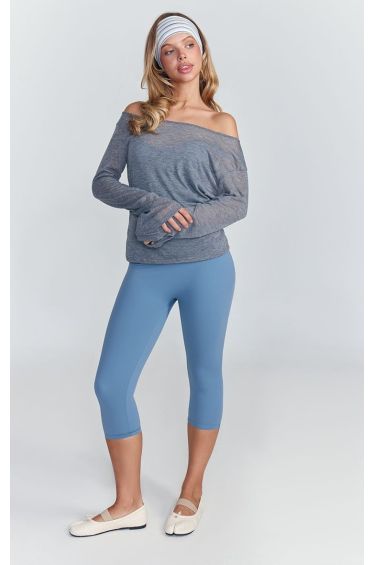 Grey Sheer Soft Jersey Oversized Long Sleeve Top