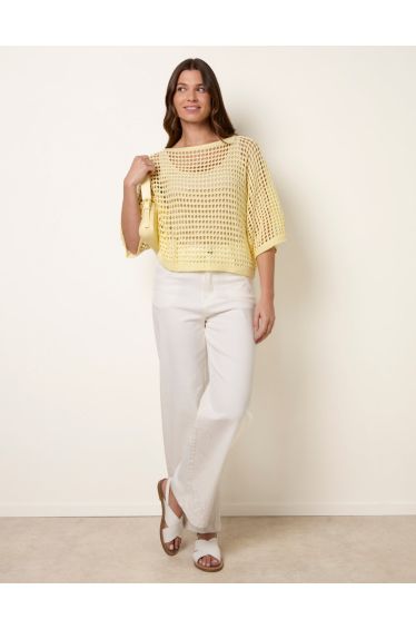 Round Neck Net Top