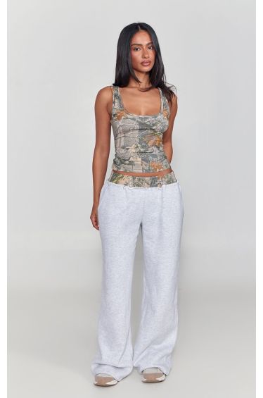 Petite Camo Scoop Neck Vest Top