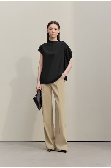 Asymmetrical Cut Chiffon Blouse